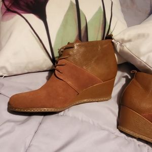 Suede leather wedges Size 10